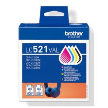 Pack 4 Cartuchos Originales BROTHER LC521 BK+C+M+Y - LC521VAL