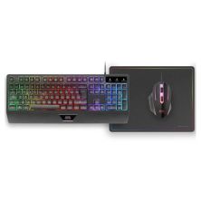 Pack Gaming con Cable MARS GAMING MCP124ES - Teclado · Ratón Óptico · Alfombrilla · Negro