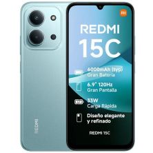 Smartphone XIAOMI Redmi Note 15C MZB0LIGEU - Helio G81-Ultra · 6.9" HD+ · 4GB · 256GB · HyperOS · Verde Menta