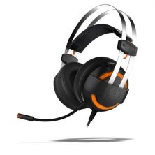 Auriculares Diadema Gaming con Cable NOX Krom Kode NXKROMKDE - USB · Cable 180cm · Micrófono · Negro/Naranja