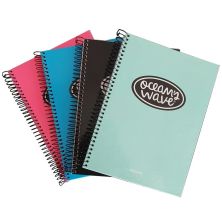 Cuaderno Espiral Tapa Extradura OCEAN'S WAVE OCW50105 - A5 · 160 Hojas Cuadricula · Color Pastel