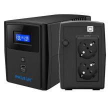 SAI Línea Interactiva PHASAK Sirius PH 7308 - 480W · 800VA · 2xSchuko · Negro