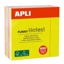 Notas Adhesivas APLI Funny 75x75mm 4 Colores 400 Hojas - PL10974