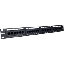 Panel de Transferencia PHASAK PU 2420 - 24 Puertos · Cat.6 · Dual Block · Rack 19" · Metálico · Negro