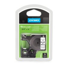 Cinta Original DYMO D1 Negro/Blanco 19mm x 5,5m  - S0718070