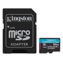 Tarjeta de Memoria KINGSTON Canvas Go SDCG3/64GB - 64GB · Clase 10 + Adaptador