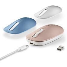 Ratón Inalámbrico NGS Shell RB - BT 5.1 · USB · 1600DPI · Blanco/Azul/Rosa