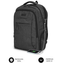 Mochila para Portátil SUBBLIM City Backpack SUB-BP-2BL2001 - Resistente al Agua · USB · 15,6" · Negro