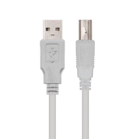 Cable para Impresora USB 2.0 Tipo A/M a USB Tipo B/M - 3 m · Beige