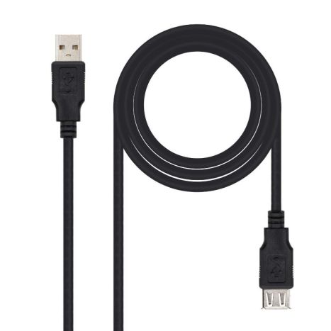 Cable Prolongador USB 2.0 Tipo A M/H - 1 m · Negro