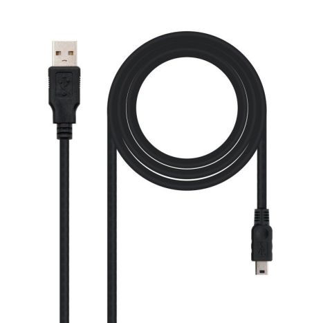 Cable USB 2.0 Tipo A/M a Mini USB Tipo B/M - 0.5 m · Negro