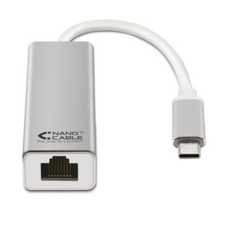 Adaptador USB Tipo C a RJ45 - 0.30m · Gris