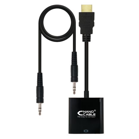Conversor HDMI a SVGA más Audio Jack 3.5 mm/H - 1 m · Negro