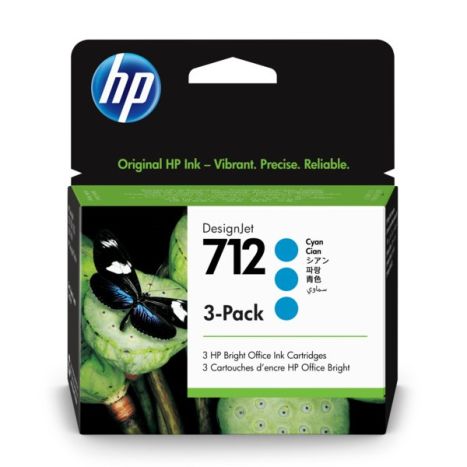 Pack de 3 Cartucho Original HP 712 Cian - 3ED77A