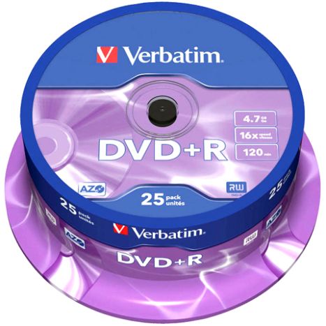 DVD+R VERBATIM Advanced Azo 43500 - 4.7GB · 16X · Tarrina 25 unidades