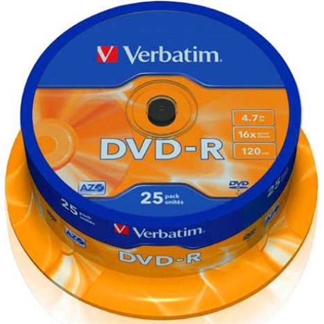 DVD-R VERBATIM Advanced Azo 43522 - 4.7GB · 16X · Tarrina 25 unidades