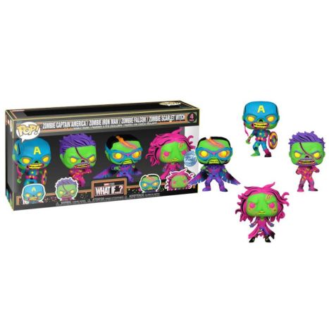 Pack 4 FUNKO POP Capitán Zombie, Iron Man Zombie, Falcon Zmbie y