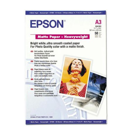 Papel Fotográfico Original EPSON Mate Alto A3 167 gr - C13S041261