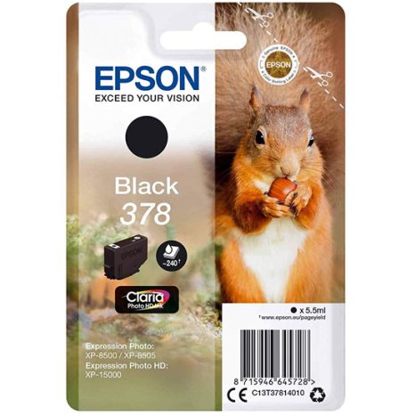 Cartucho  Original EPSON 378 Negro - C13T37814010 [PAG-240] [ML-5]