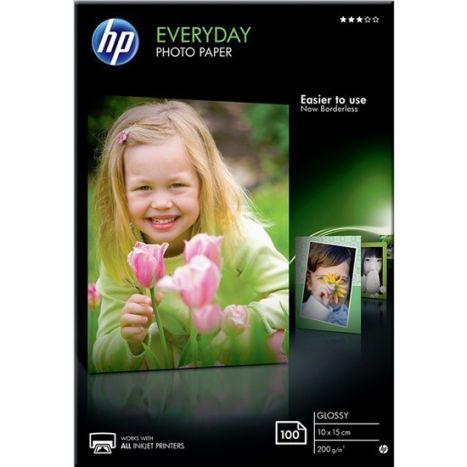 Papel Fotográfico HP Everyday Photo Glossy 10 x 15 cm 200 gr 100 Hojas - CR757A