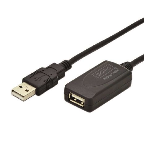 Cable Amplificador USB 2.0 Tipo A/M a USB 2.0 Tipo A/H - 5 m · Negro