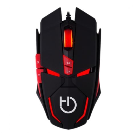 Ratón con Cable HIDITEC Micrurus GMO010001 - USB · 8100DPI · Negro/Rojo