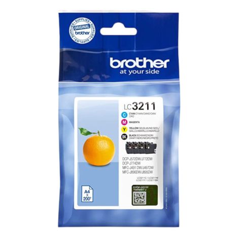 Pack 4 Cartucho Original BROTHER LC3211 BK+C+M+Y - LC3211VAL