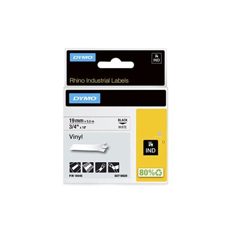 Cinta de Etiquetas Industrial DYMO 19mm x 3.5 m Nylon Negro sobre Amarillo - S0718470