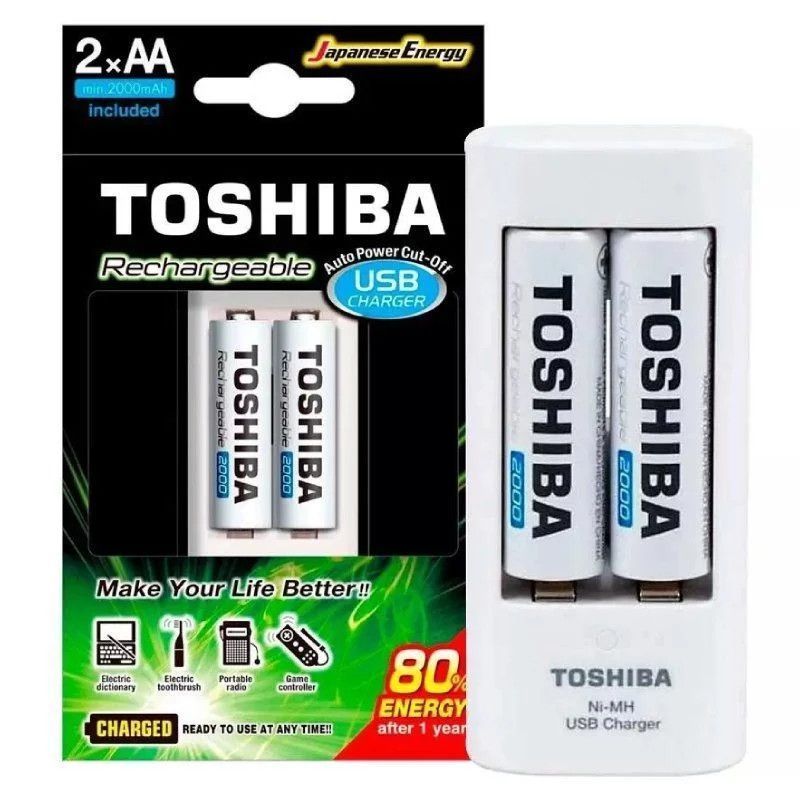 Cargador de Pilas TOSHIBA TNHC-6GME2 CB - 2xAA · AA · AAA