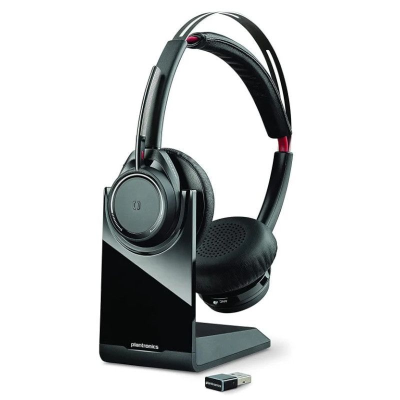 Auriculares Inalámbricos con Soporte PLANTRONICS Voyager Focus - BT 4.0 · USB · Micrófono · Negro