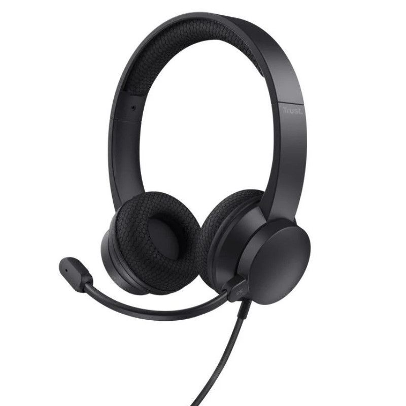 Auriculares Diadema con Cable TRUST HS-260 - USB · Cable 1.8m · Micrófono · Negro