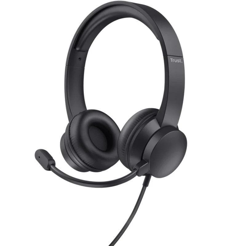 Auriculares Diadema con Cable TRUST HS-201 - USB · Micrófono · Negro