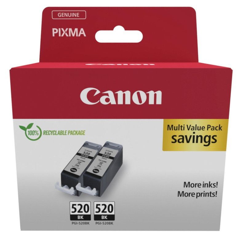 Pack 2 Cartuchos Originales CANON PGI520 Negro - 2932B019