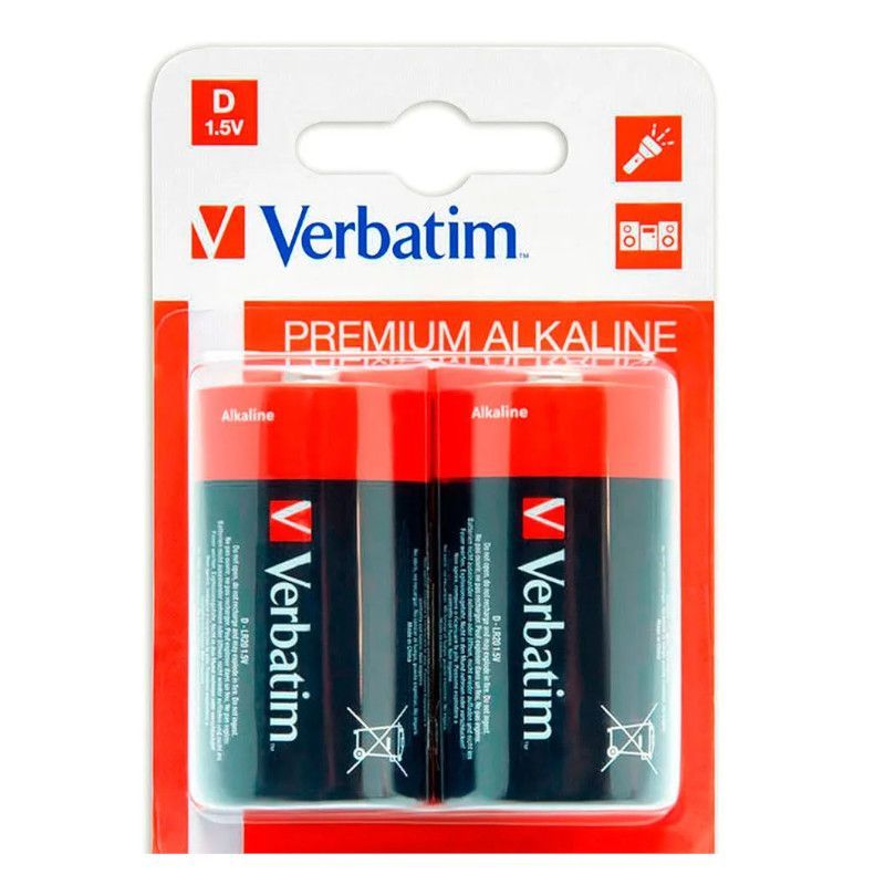 Pack 2 Pilas Alcalinas VERBATIM LR20 - 1.5V D