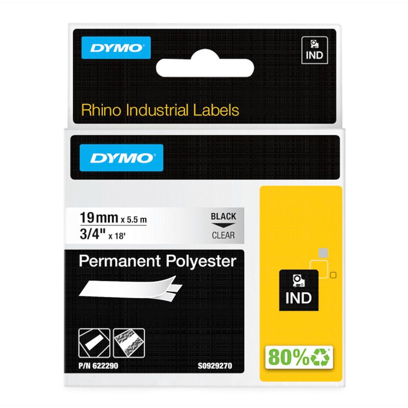 Cinta Original DYMO 622290 19mm x 5.5m Negro/Transparente - 622290