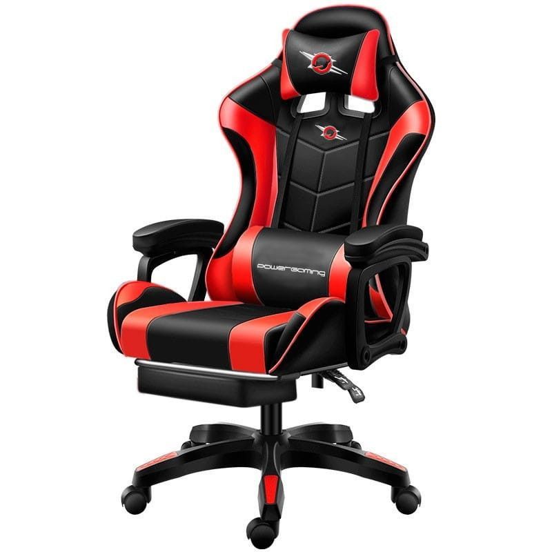 Silla Gaming POWERGAMING - Diseño Ergonómico · Reposapies· Rojo/Negro