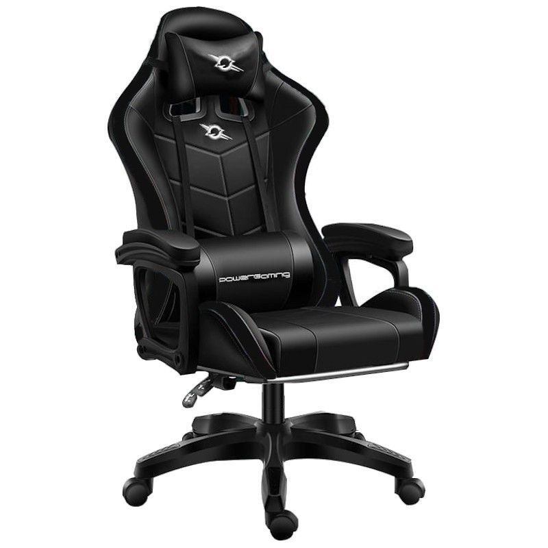 Silla Gaming POWERGAMING - Diseño Ergonómico · Negro