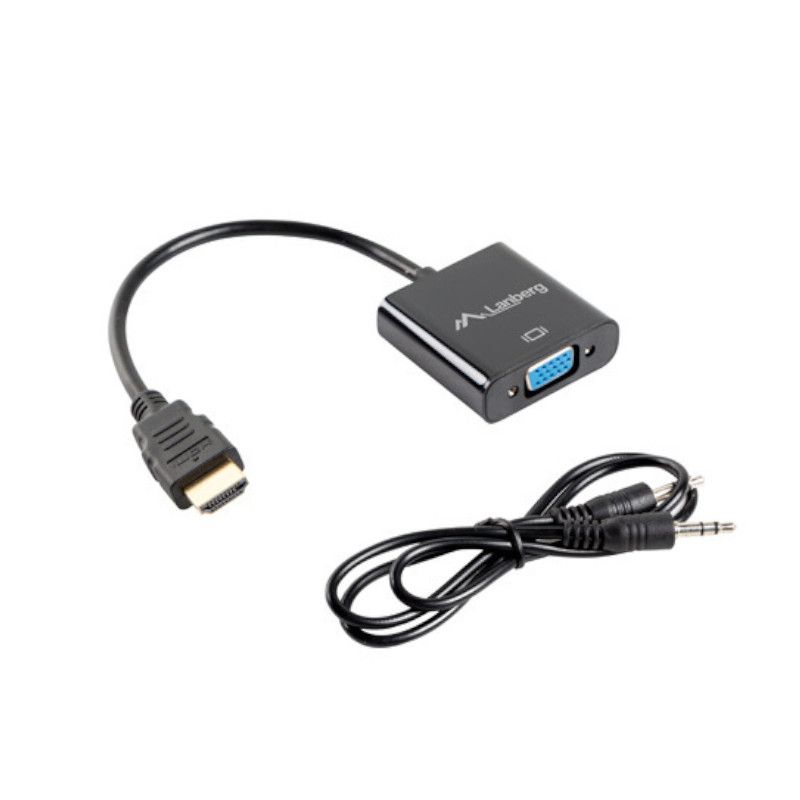 Adaptador HDMI Tipo A/M a VGA/H con Audio - 20cm · Negro