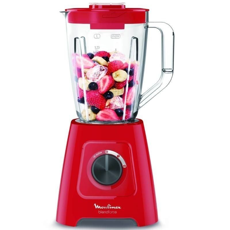 Batidora de Vaso MOULINEX Blendforce 2 - 600W · 2 Velocidades · Roja