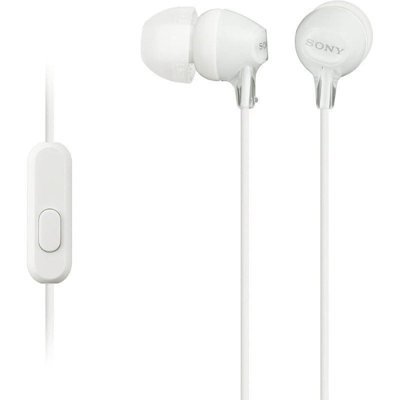 Auriculares con Cable Sony MDR-EX15AP - Jack 3,5mm · Cable 1,2m · Micrófono · Blancos