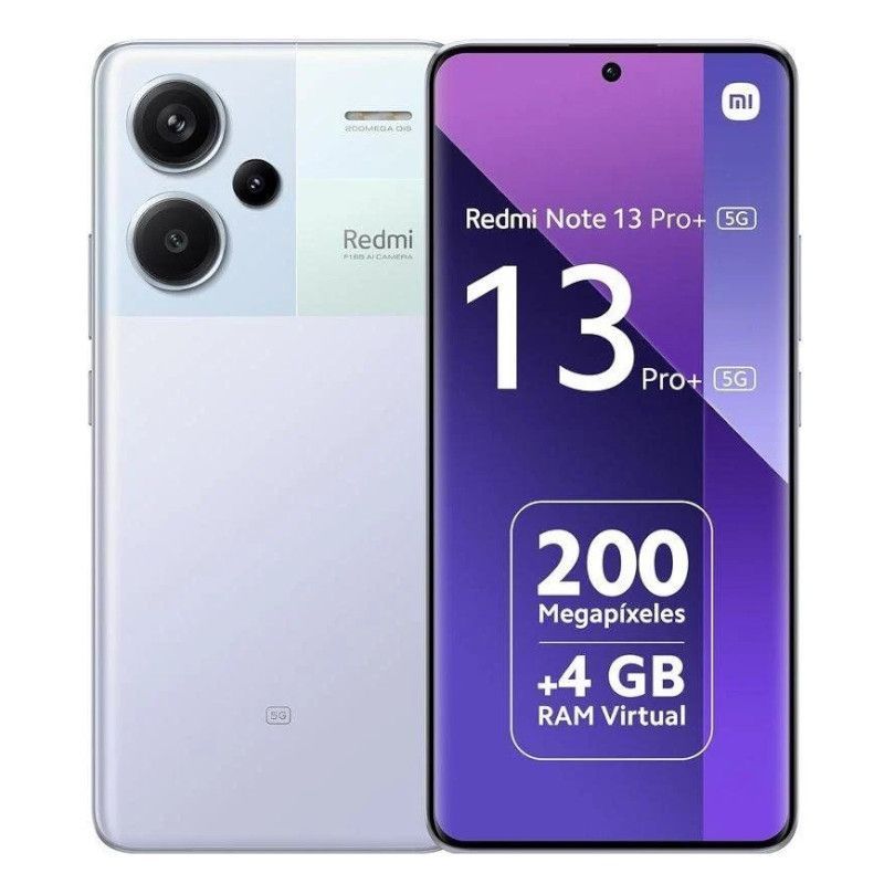 Smartphone XIAOMI Redmi Note 13 Pro Plus - 5G · MediaTek Dimensiti 7200 · 6.67" HDR10+ · 8GB · 256GB · Android · Púrpura