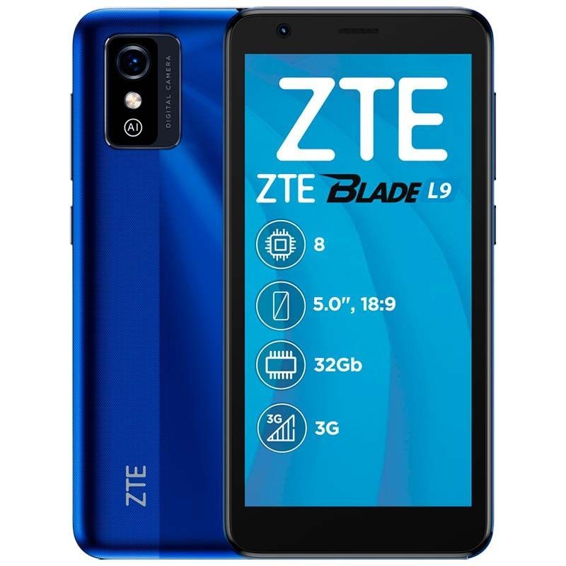 Smartphone ZTE Blade L9 - SRM Cortex · 5" · 1GB · 32GB · Android 11 · Azul