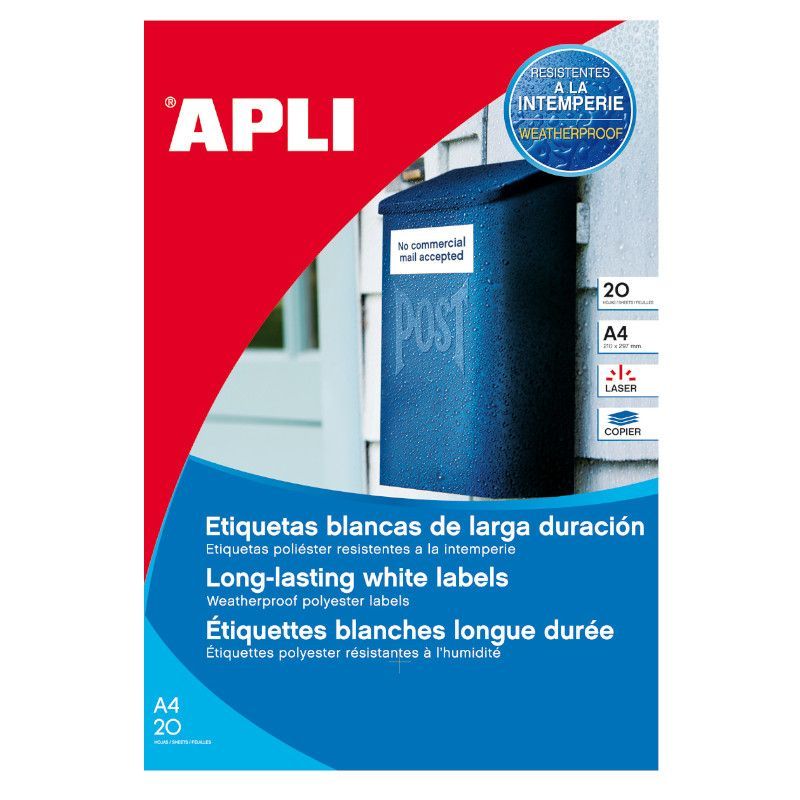 Etiquetas APLI PL15087 - 99.1x67.7mm · 20 Hojas de 8 Etiquetas