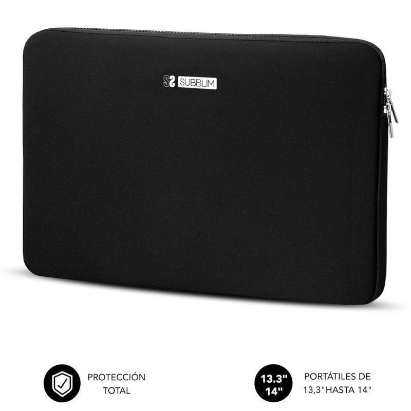 Funda para Portátil SUBBLIM Business Sleeve - Neopreno · 13,3"/14" · Negro